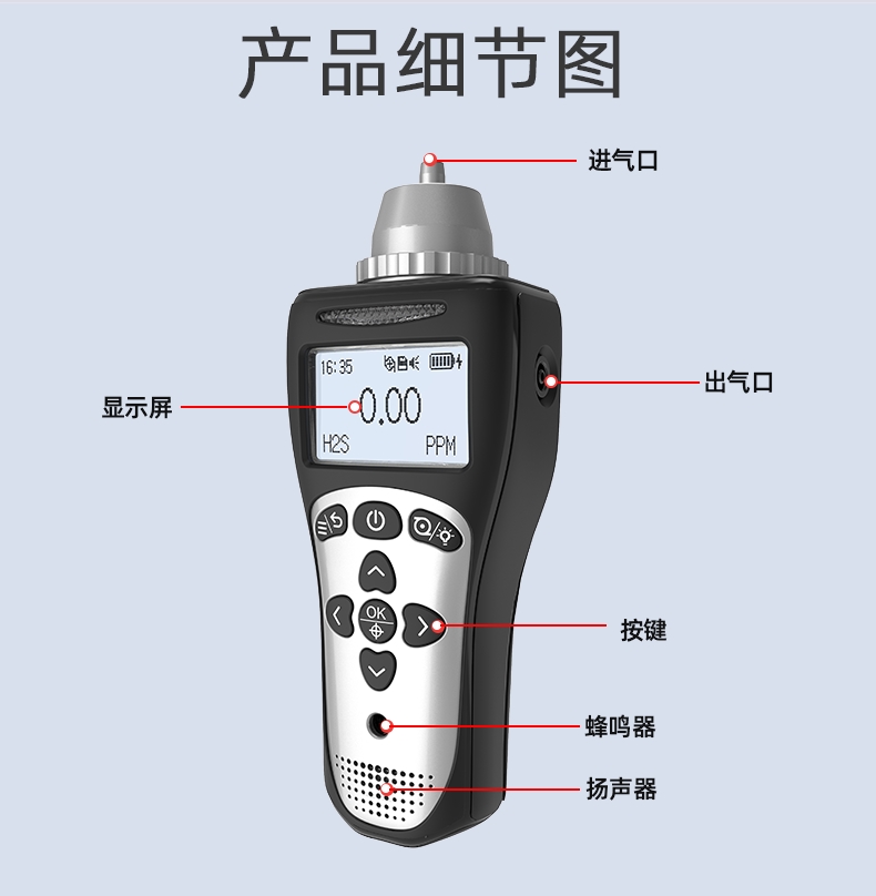 MS104K-L便攜式氣體檢測儀產品細節圖